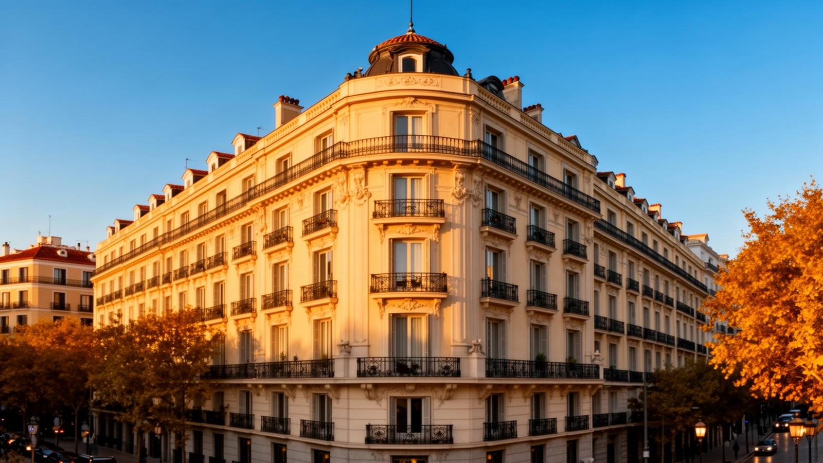 Arquitectura de Madrid al atardecer